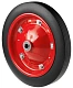 Промышленное литое колесо, диаметр 310 мм, металлический обод, симметричная ступица, роликовый подшипник, отверстие под ось 16мм - SR 2502-1